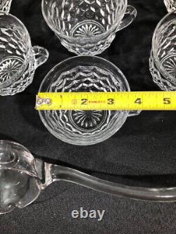 Vintage American Clear by Fostoria 10pc Punch Bowl Set