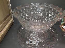 Vintage American Fostoria 18 Punch Bowl, Torte Tray, Pedestal 18 Cups