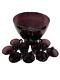 Vintage Amethyst/Purple Italy Glass Controlled Bubble Hand blown Punch Bowl Set