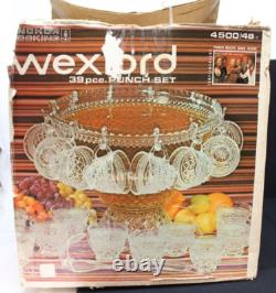 Vintage Anchor Hocking 39pc Wexford Pattern Punch Set Service for 18 NOS (PH)