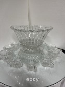 Vintage Anchor Hocking Colonial Punch Bowl Set
