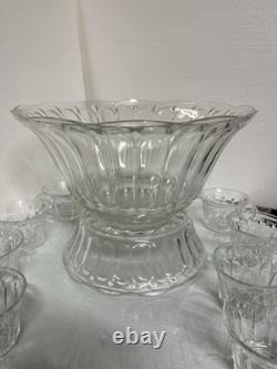 Vintage Anchor Hocking Colonial Punch Bowl Set