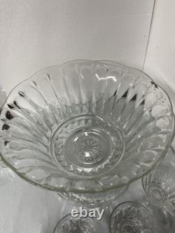 Vintage Anchor Hocking Colonial Punch Bowl Set
