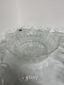 Vintage Anchor Hocking Colonial Punch Bowl Set