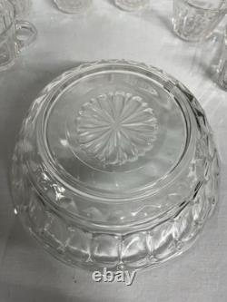 Vintage Anchor Hocking Colonial Punch Bowl Set
