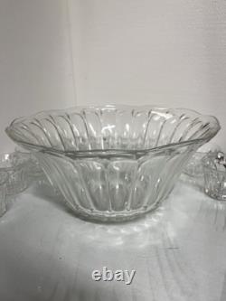 Vintage Anchor Hocking Colonial Punch Bowl Set