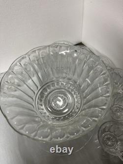 Vintage Anchor Hocking Colonial Punch Bowl Set