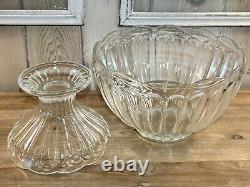 Vintage Anchor Hocking Colonial Punch Bowl and Stand and 23 Cups