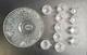 Vintage Anchor Hocking Crystal Clear Starburst Glass Punch Bowl With 11 Cups