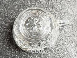 Vintage Anchor Hocking Crystal Clear Starburst Glass Punch Bowl With 11 Cups