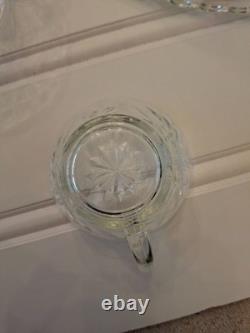 Vintage Anchor Hocking EAPC Punch Bowl 24 Cups Clear Serving Set Wedding Shower