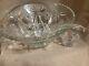 Vintage Anchor Hocking Early American Prescut Star Of David Punch Bowl Set