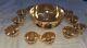 Vintage Anchor Hocking Fire-King Glass Peach Lustre Leaf Punch Bowl And Cups Lot