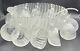 Vintage Anchor Hocking Frosted Shell Shaped Punch Bowl With 11 Cups