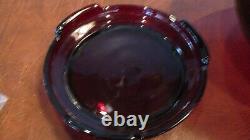 Vintage Anchor Hocking Royal Ruby Red Punch Bowl Set 12 Cups & Base Mint Cond