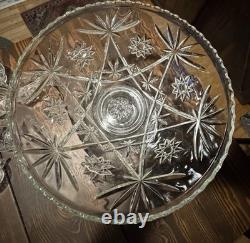 Vintage Anchor Hocking Star of David 15 piece punch bowl set. Includes 12 Cups