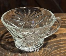 Vintage Anchor Hocking Star of David 15 piece punch bowl set. Includes 12 Cups