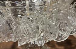 Vintage Anchor Hocking Star of David 15 piece punch bowl set. Includes 12 Cups