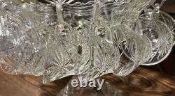 Vintage Anchor Hocking Star of David 15 piece punch bowl set. Includes 12 Cups