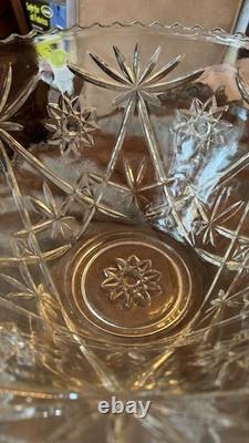 Vintage Anchor Hocking punch bowl with pedestal and cups