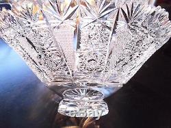 Vintage Antique CRYSTAL CUT GLASS Punch Bowl FRUIT DISH TOP DESIGN RRRRRR