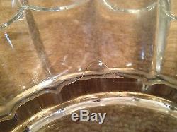 Vintage Antique Cambridge Glass Spider Web Pattern Punch Bowl Set 12 Cups & Tray