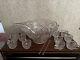 Vintage Antique Imperial Whirling Star Glass Punch Bowl Set 12 Cups Complete