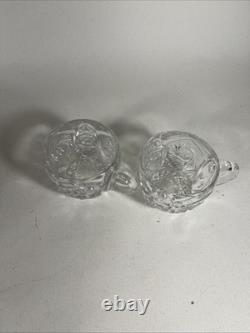 Vintage Antique Imperial Whirling Star Glass Punch Bowl Set, 12 Cups, With Ladle