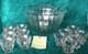 Vintage Arthur Court Designs Large Ribbed Clear Glass Punch Bowl/12 Glasses/Ladl
