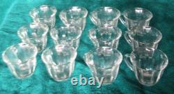 Vintage Arthur Court Designs Large Ribbed Clear Glass Punch Bowl/12 Glasses/Ladl