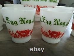 Vintage Atlas Egg Nog Milk Glass Bowl With 6 Cups Free Shipping