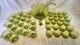 Vintage Avacado Green MCM 48 Piece Hand Blown Glass Punch Bowl And Cup Set