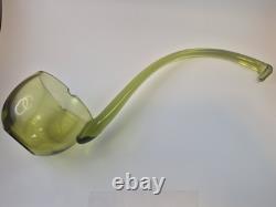 Vintage Avacado Green MCM 48 Piece Hand Blown Glass Punch Bowl And Cup Set