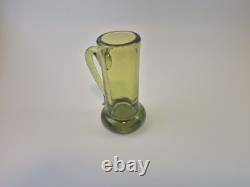Vintage Avacado Green MCM 48 Piece Hand Blown Glass Punch Bowl And Cup Set