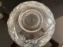 Vintage Aztec Pinwheel by L E Smith Glass Punch Bowl with Sawtooth Edge 13w x 8h