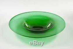 Vintage BLENKO Glass Winslow Anderson Emerald Green Huge Punch Bowl Set 925P