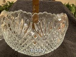 Vintage Beautiful L. E. Smith Pineapple Heavy Cut Glass Punch Bowl And 12 Cups