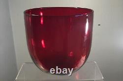 Vintage Blenko Glass Punch Bowl 377l Cups Set 11 Pcs Ruby Red Winslow Anderson