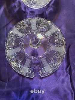 Vintage Bohemia Cut Crystal Punch Bowl with Lid Decorative Centerpiece Hand Cut