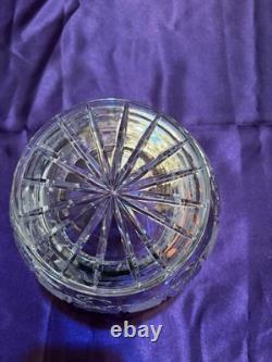 Vintage Bohemia Cut Crystal Punch Bowl with Lid Decorative Centerpiece Hand Cut