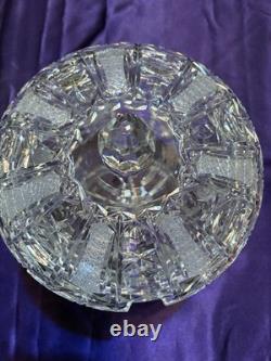 Vintage Bohemia Cut Crystal Punch Bowl with Lid Decorative Centerpiece Hand Cut
