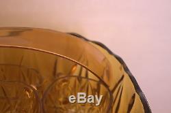 Vintage Brown Glass Complete Punch Bowl Set 14 Pieces