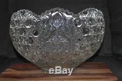 Vintage CRYSTAL PUNCH BOWL & CUPS SET GORGEOUS