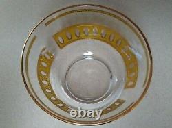 Vintage CULVER GLASSWARE LTD Antigua Punch Bowl Set 22k Gold Accents