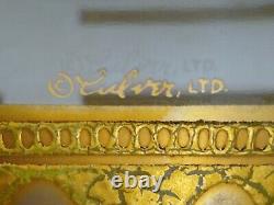 Vintage CULVER GLASSWARE LTD Antigua Punch Bowl Set 22k Gold Accents