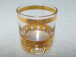 Vintage CULVER GLASSWARE LTD Antigua Punch Bowl Set 22k Gold Accents