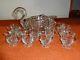 Vintage Cambridge Glass 13 Pc. Swan Punch Bowl & Cups Set