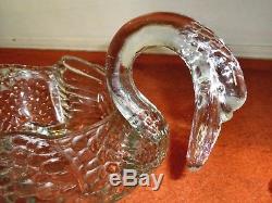 Vintage Cambridge Glass 13 Pc. Swan Punch Bowl & Cups Set