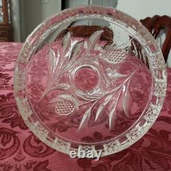 Vintage Cambridge Wild Rose Pattern Punch Bowl With Pedestal