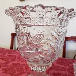 Vintage Cambridge Wild Rose Pattern Punch Bowl With Pedestal